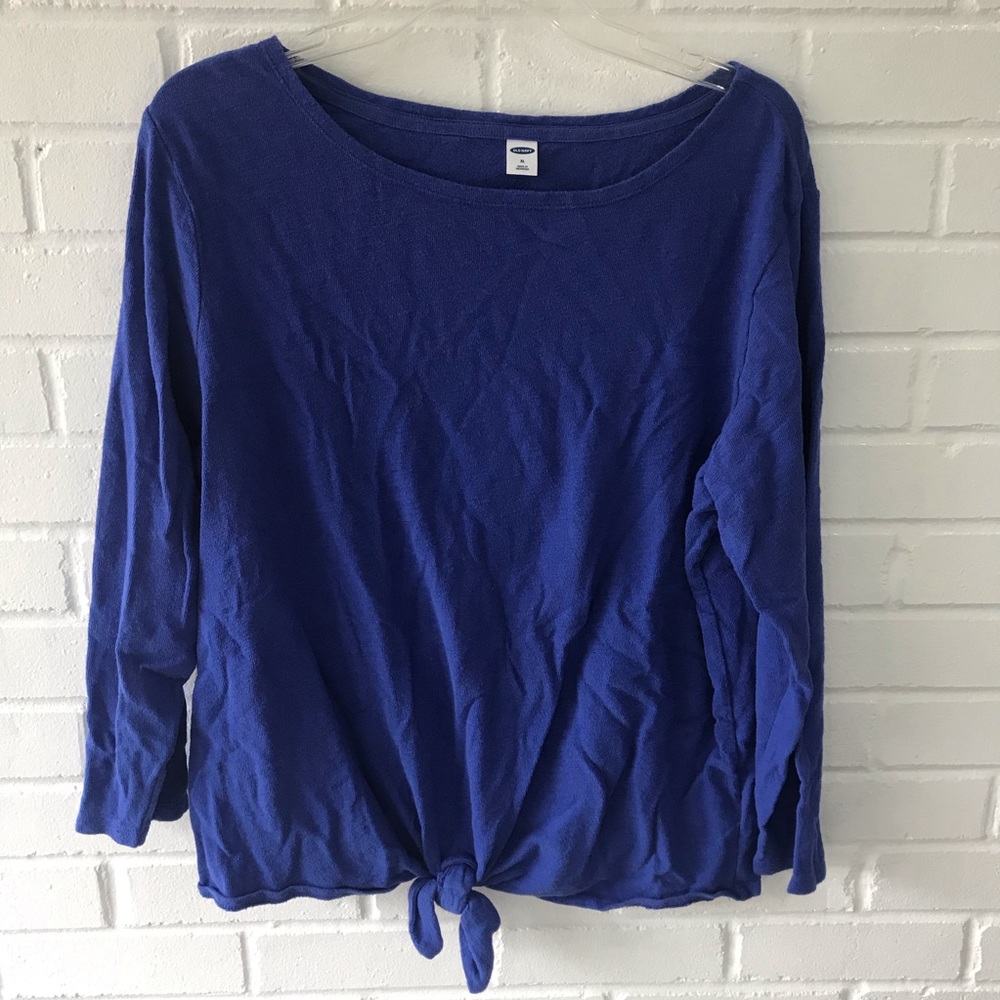 Old Navy Cobalt Tie Front Tee - XL
